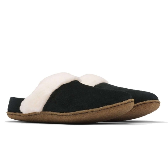 Sorel Women’s Nakiska Slide II Slip On Slipper Black Sudee Faux Sherpa NL3655 6‎ - Picture 10 of 10